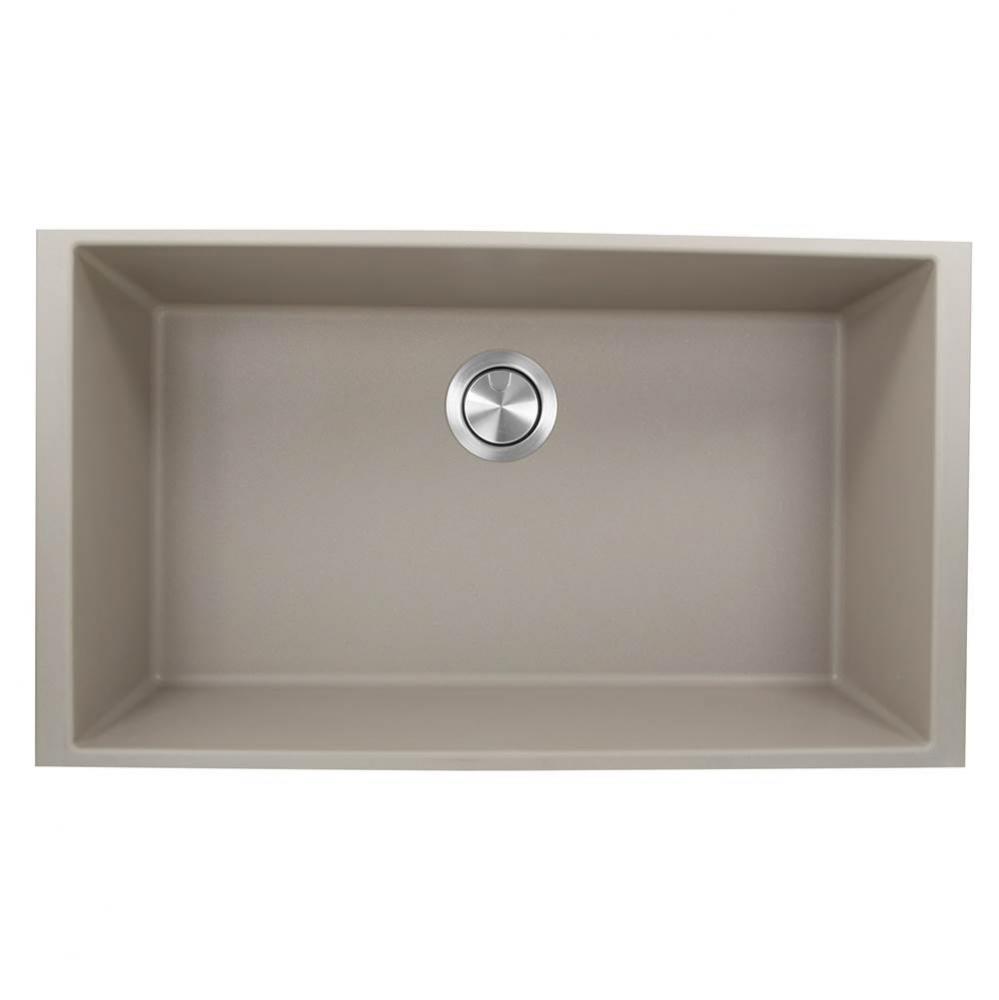33-inch Undermount Granite Composite Sink in Truffle