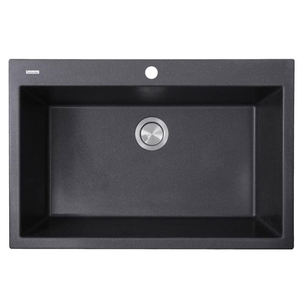 33-inch Dual-mount Granite Composite Sink in Black