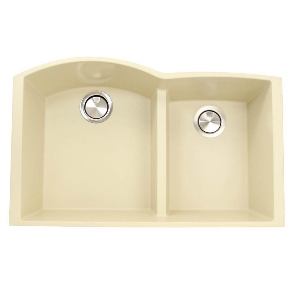60/40 Double Bowl Undermount Granite Composite Sand