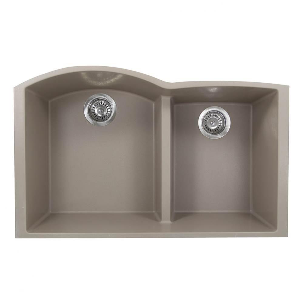 60/40 Double Bowl Undermount Granite Composite Truffle