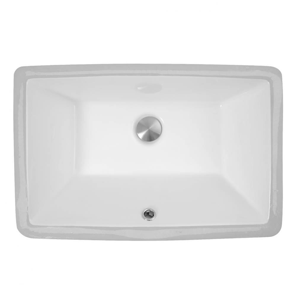 19 Inch X 11 Inch Undermount Ceramic Sink In White