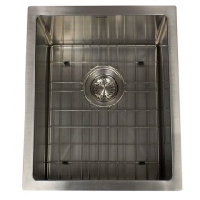 Nantucket Sinks AW1518-16 - AW1518-16 - 15 Inch All Weather Rectangle Undermount Small Radius Stainless Steel Bar/Prep Sink