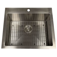 Nantucket Sinks AW2522-16 - AW2522-16 All Weather Small Radius Topmount Single Hole Stainless Kitchen Sink