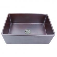 Nantucket Sinks FCFS3320S-ACCIAIO - 33-Inch Farmhouse Fireclay Sink with Metallic Glaze
