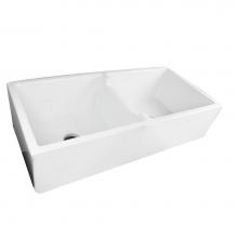 Nantucket Sinks Hyannis-39-DBL - Farmhouse Apron Fireclay Sink Hyannis-39-DBL