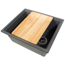 Nantucket Sinks PR2219PS-TI - 22'' Dualmount Granite Composite Prep-Station with Side Set Drain