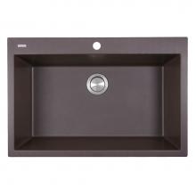 Nantucket Sinks PR3322-DM-BR - 33-inch Dual-mount Granite Composite Sink in Brown