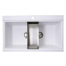 Nantucket Sinks PR3420PS-W - Large Double Bowl Prep Station Topmount Granite Composite White