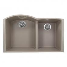 Nantucket Sinks PR6040-TR-UM - 60/40 Double Bowl Undermount Granite Composite Truffle