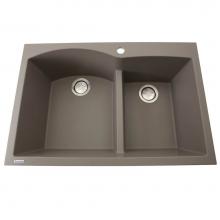 Nantucket Sinks PR6040-TR - 60/40 Double Bowl Dual-mount Granite Composite Truffle
