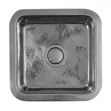 Nantucket Sinks SQRS-7 - 16.5 Inch Square Hammered Stainless Bar Sink