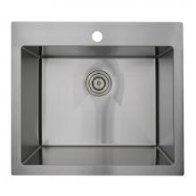 Nantucket Sinks sr2522-12-16 - 25'' Pro Series Rectangle Single Bowl Dualmount Small Radius Corners Stainless Steel Kit