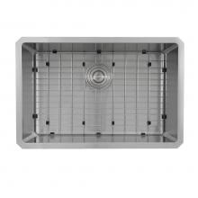 Nantucket Sinks SR2818-16 - SR2818 - Pro Series Rectangle Single Bowl Undermount Small Radius Corners Stainless Steel Kitchen