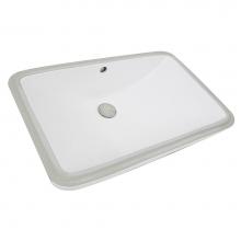 Nantucket Sinks UM-2112-W - 23.5 Inch Rectangular Undermount Ceramic Vanity Sink in White
