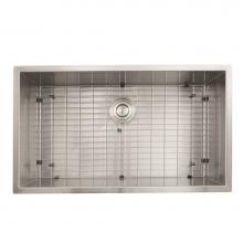 Nantucket Sinks ZR3219-16 - 32 Inch Pro Series Large Rectangle Single Bowl Undermount Zero Radius Stainless Steel Kitchen Sink