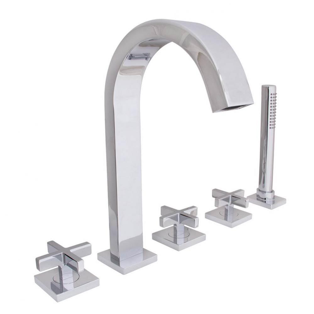 Speakman Lura 5-Hole Roman Tub Faucet with Cross Handles PC