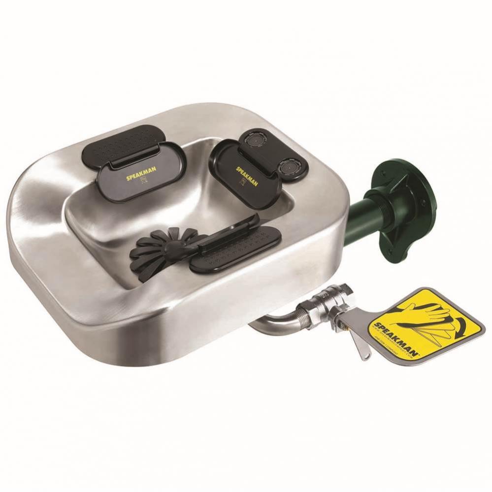 Speakman Optimus SE-1050 Eye And Face Wash Stainless Steel Bowl Wall Mount System with P-Trap