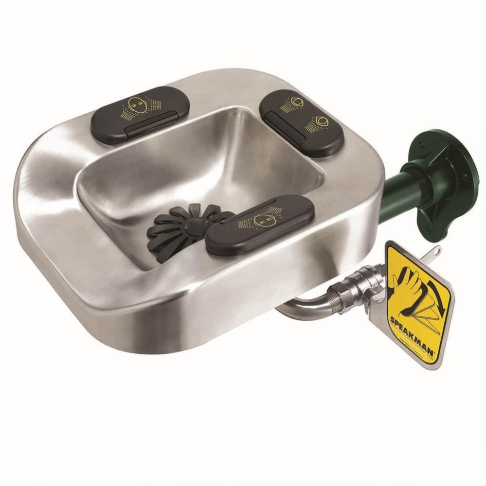 Speakman Optimus Eye And Face Wash Stainless Steel Bowl Wall Mount System