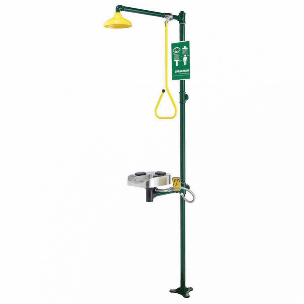 Speakman Optimus Eye And Face Wash Stainless Steel Bowl Combination Emergency Shower System