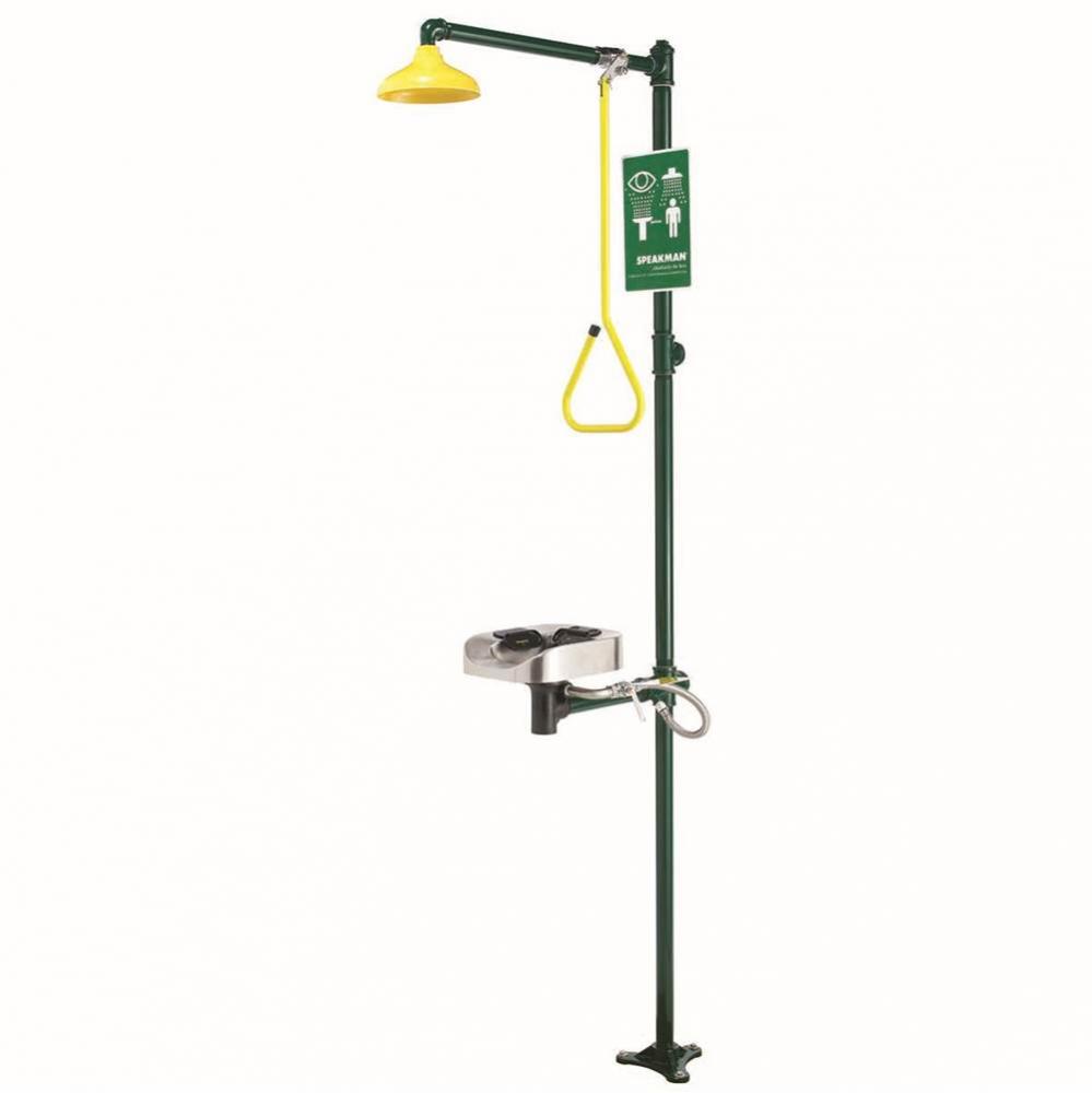 Speakman Optimus SE-1250 Eye And Face Wash Stainless Steel Bowl Combination Emergency Shower Syste