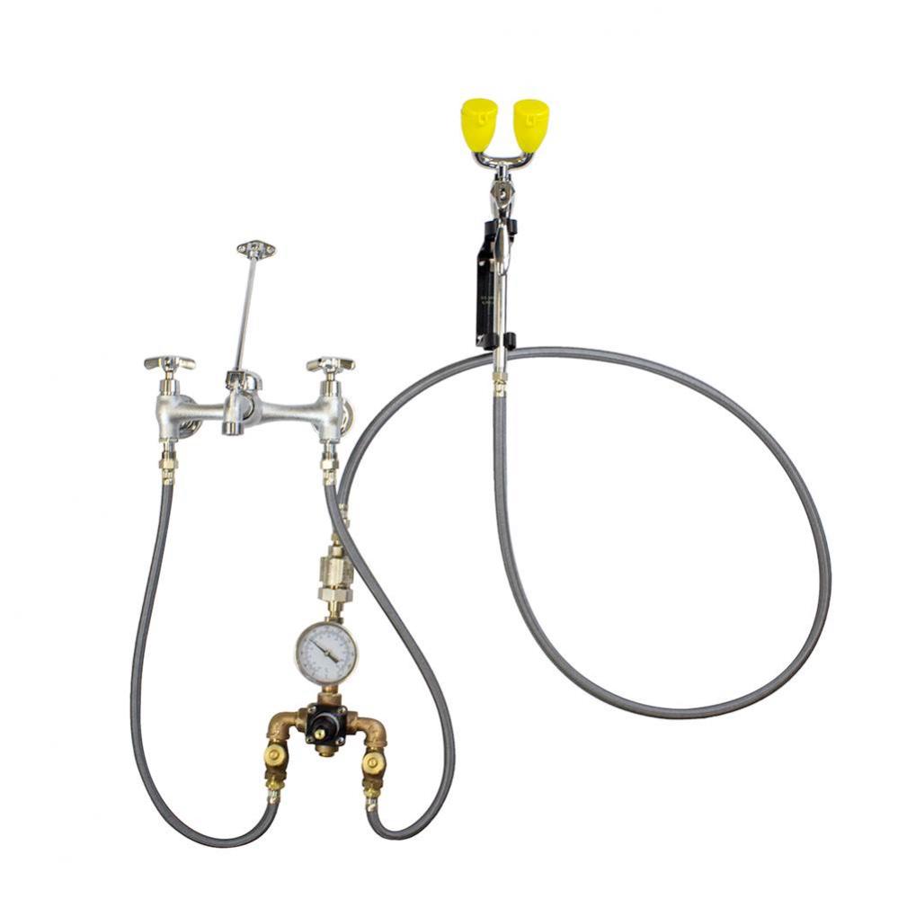Speakman Eyesaver Service Sink Eyewash Faucet with Eyewash Thermostatic Mixing Valve