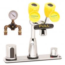 Speakman SEF-1814-TW - Speakman Eyesaver Batt. Op. Sensor Eyewash Faucet with Above Counter Mixing Valve and Eyewash TMV