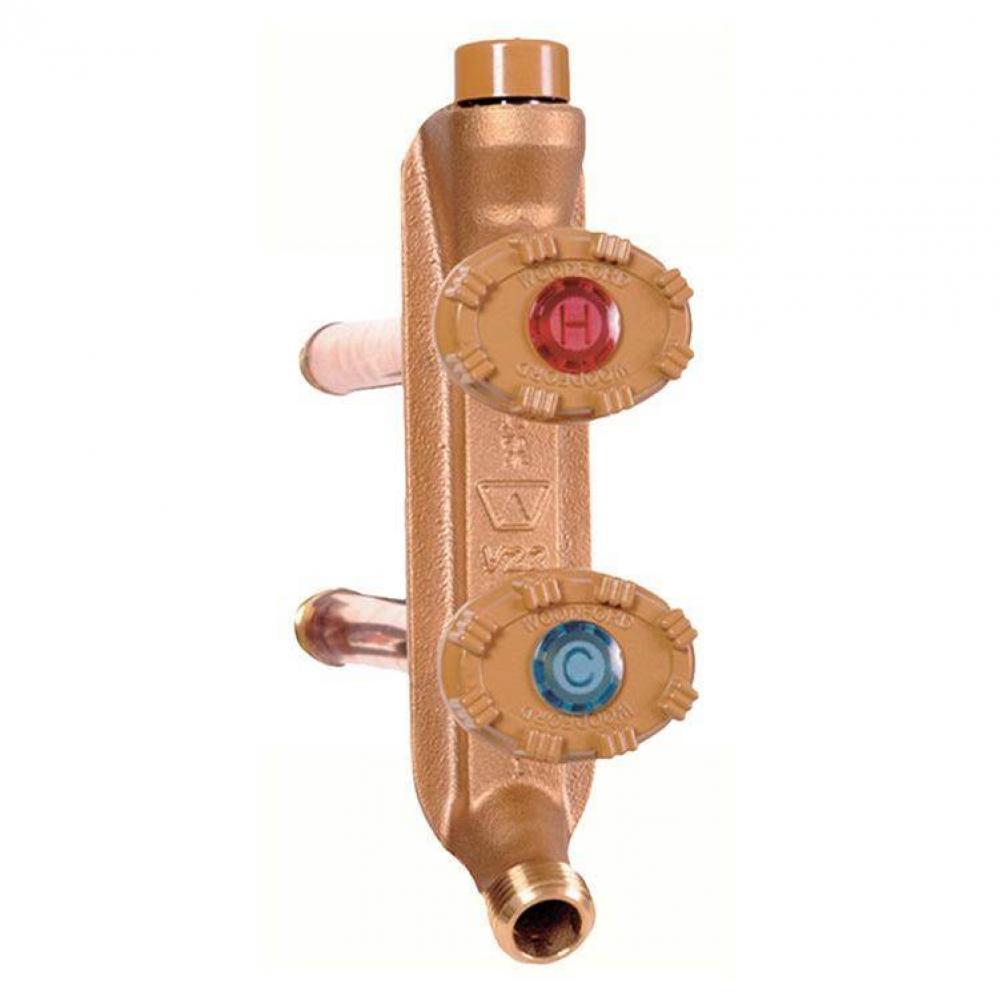 Model V22C3 Freezeless Hot & Cold Wall Faucet 10 Inch, Metal Handle