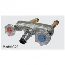 Woodford Manufacturing C22P-6 - Chrome 22P Freezeless Hot & Cold Wall Faucet 6 Inch