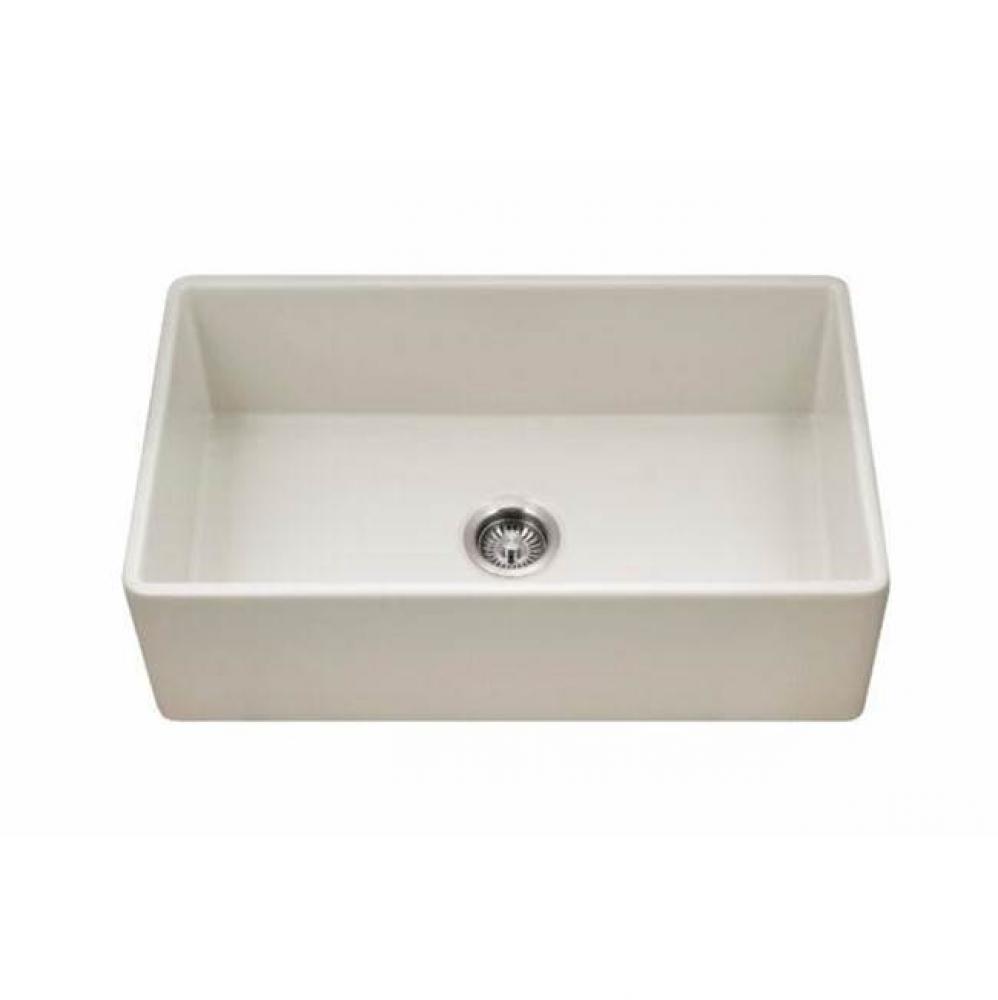 Chelsea 33'' Apron-Front Fireclay Single Bowl Kitchen Sink, Biscuit