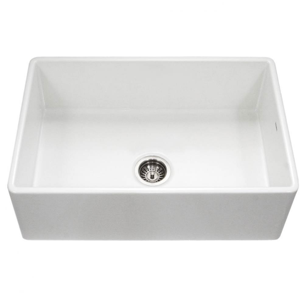 Chelsea 33'' Apron-Front Fireclay Single Bowl Kitchen Sink, White