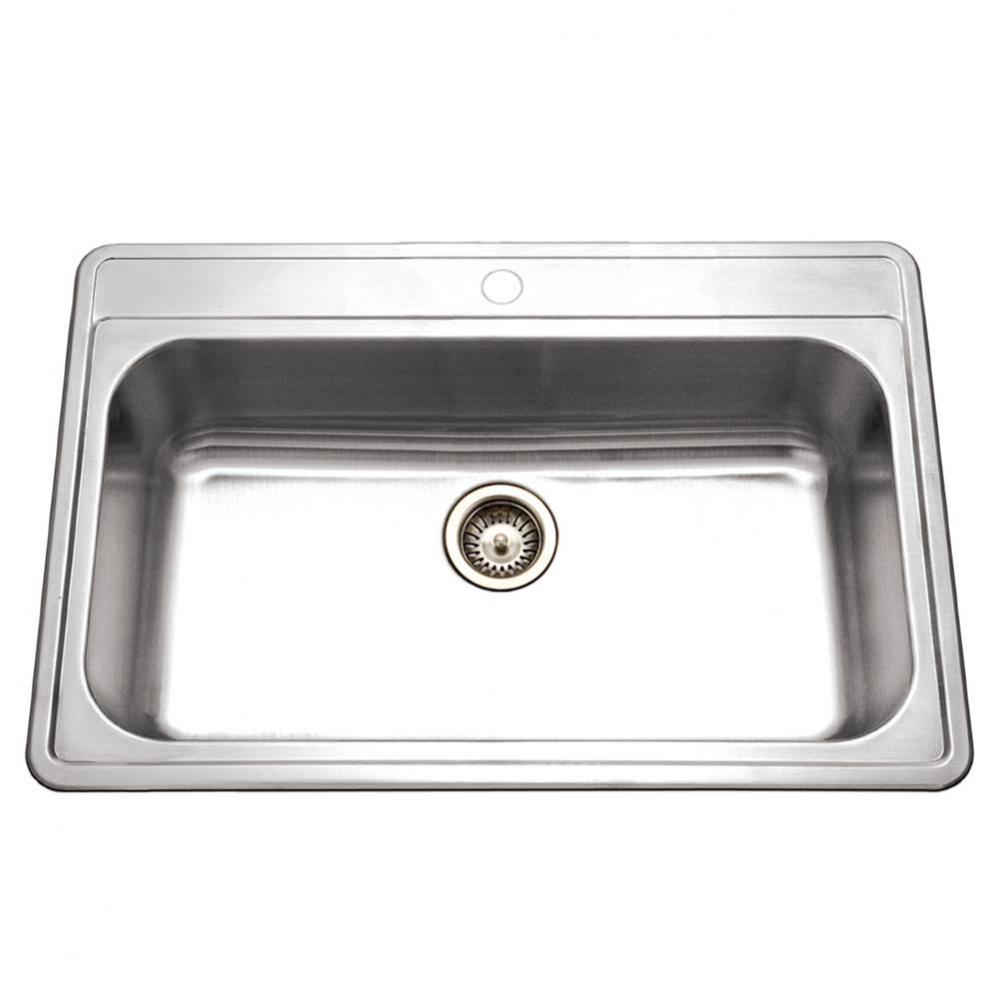 Edition 33'' Topmount Stainless Steel 1-Hole Large Single Bowl Kitchen Sink