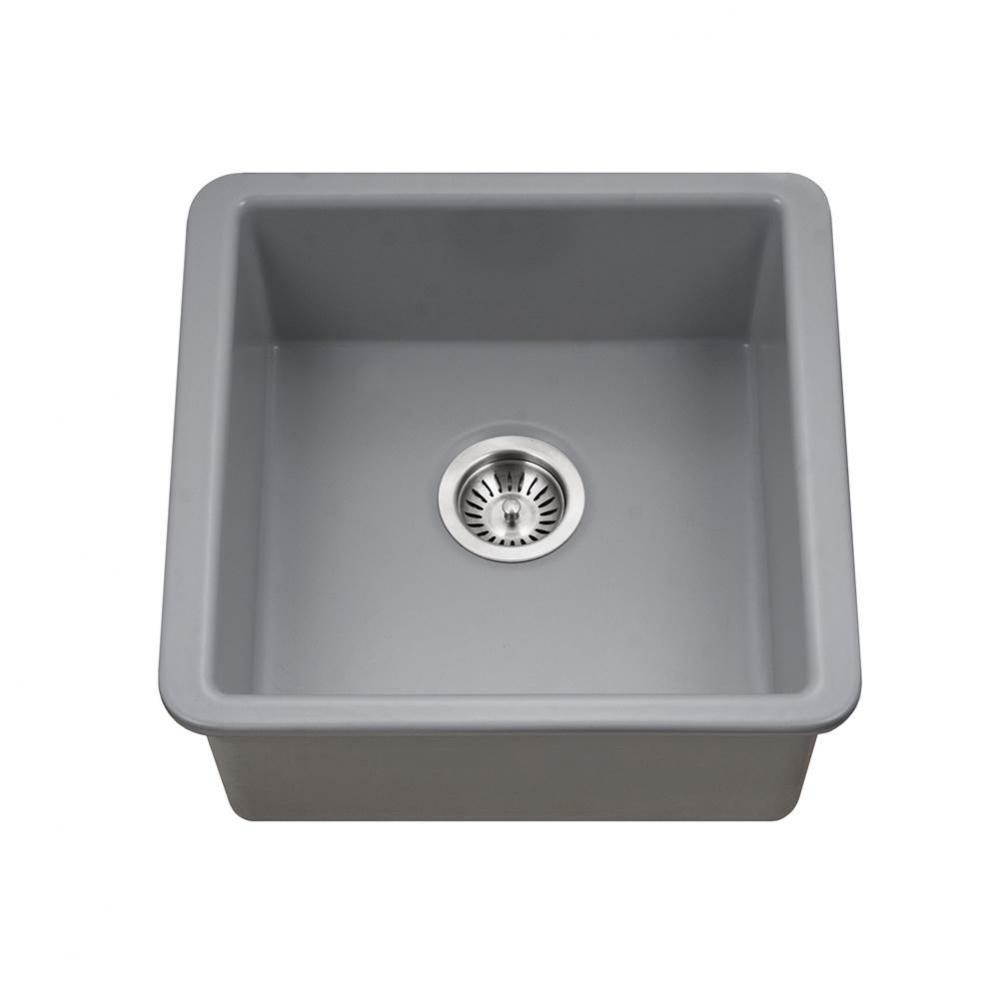 Chelsea 19'' Undermount Fireclay Bar Sink, Matte Grey