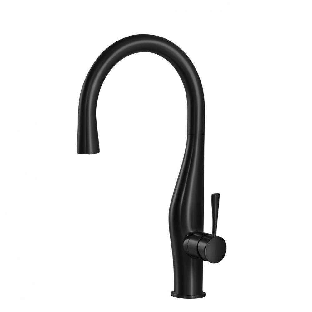 Imagine Dual Function Hidden Pull Down Kitchen Faucet in Matte Black