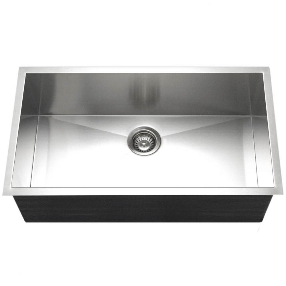Prizm 32'' ADA Zero Radius Undermount Stainless Steel Sink, 6'' Depth