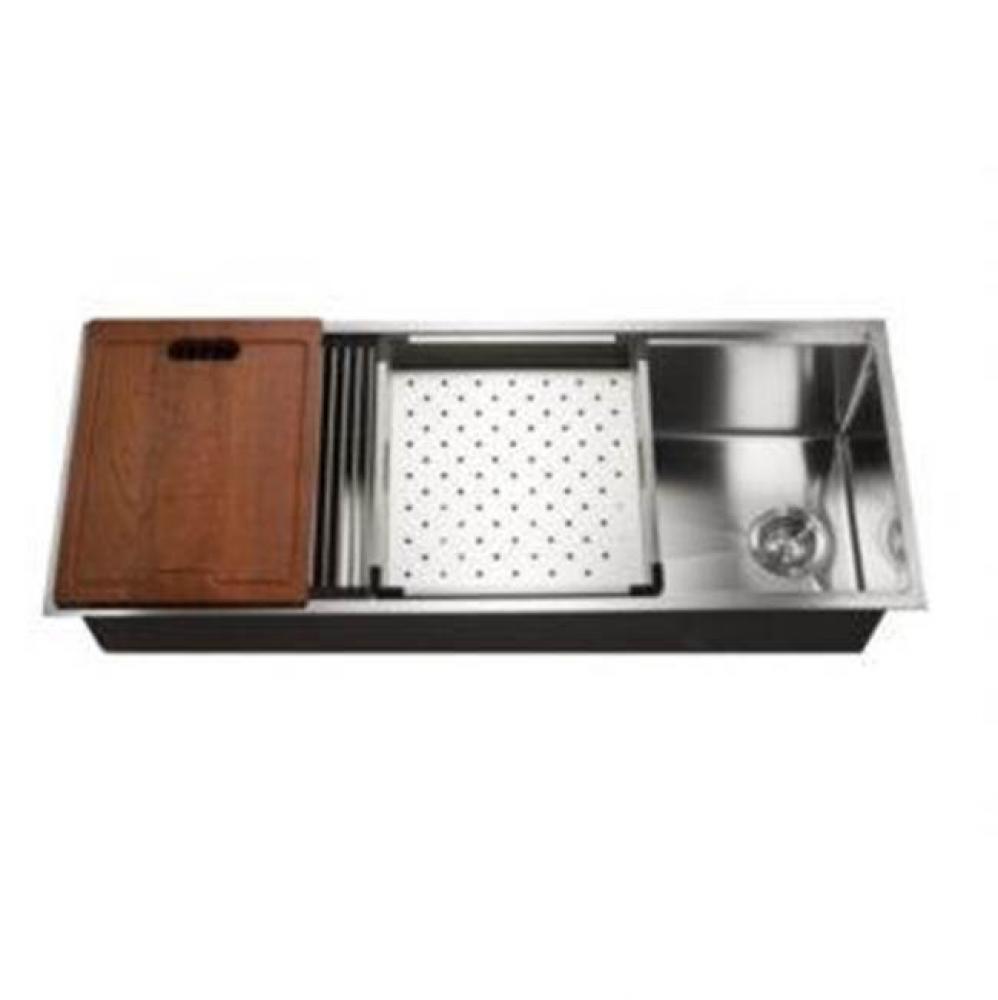 Rendezvous 45'' Single Level Undermount 16GA Stainless Steel Single Bowl Sink with Slidi