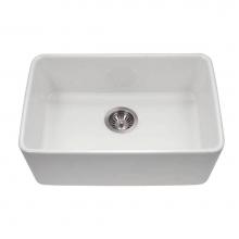 Hamat CHE-2417SU-WH - Chelsea 24'' Undermount Fireclay Single Bowl Kitchen Sink, White