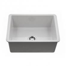 Hamat CHE-2619SU-WH - Chelsea 26'' Undermount Fireclay Single Bowl Kitchen Sink, White