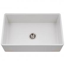 Hamat CHE-3320SA-MWH - Chelsea 33'' Apron-Front Fireclay Single Bowl Kitchen Sink, Matte White