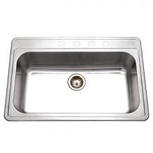 Hamat EDI-3322ST-4-1 - Edition 33'' Topmount Stainless Steel 4-Hole Large Single Bowl Kitchen Sink