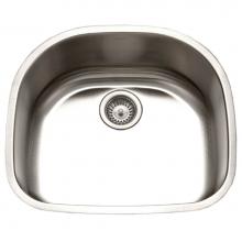Hamat ENT-2422D-20 - Enterprise 24'' Undermount Stainless Steel Single D Bowl Kitchen Sink, 18 Gauge, Bulk Pa