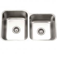 Hamat ENT-3220DR-1 - Enterprise 32'' Undermount Stainless Steel 60/40 Double Bowl Kitchen Sink, Small Bowl Ri