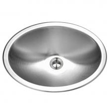 Hamat HAL-1814LT-20 - Halo 18'' Topmount Stainless Steel Oval Bowl Lavatory Sink, Bulk Pack