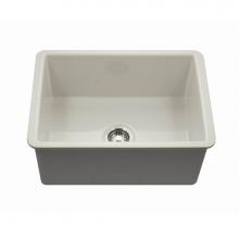 Hamat CHE-2619SU-BQ - Chelsea 26'' Undermount Fireclay Single Bowl Kitchen Sink, Biscuit