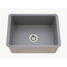 Hamat CHE-2619SU-MG - Chelsea 26'' Undermount Fireclay Single Bowl Kitchen Sink, Matte Grey