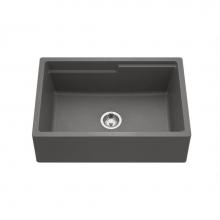 Hamat SIO-3320SAW-SL - SiOStone 33'' Granite Apron-Front Workstation Kitchen Sink, Slate