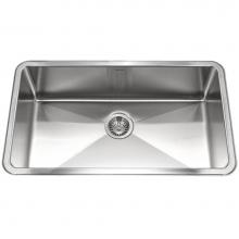 Hamat HYD-3218S-1 - Hydrus 32'' 15MM Radius Undermount Stainless Steel Large Single Bowl Kitchen Sink