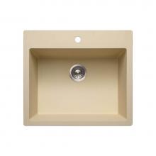 Hamat SIO-2317ST-SD - SiOStone 25'' Granite Topmount Single Bowl Kitchen Sink, Sand