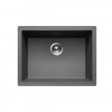 Hamat SIO-2317SU-SL - SiOStone 24''  Granite Undermount Single Bowl Kitchen Sink, Slate