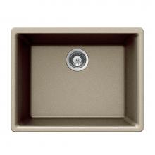 Hamat SIO-2418SU-TA - SiOStone 24'' Undermount Single Bowl Granite Kitchen Sink, Taupe