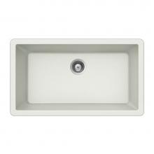 Hamat SIO-3319SU-WH - SiOStone 33'' Undermount Large Single Bowl Kitchen Sink, White